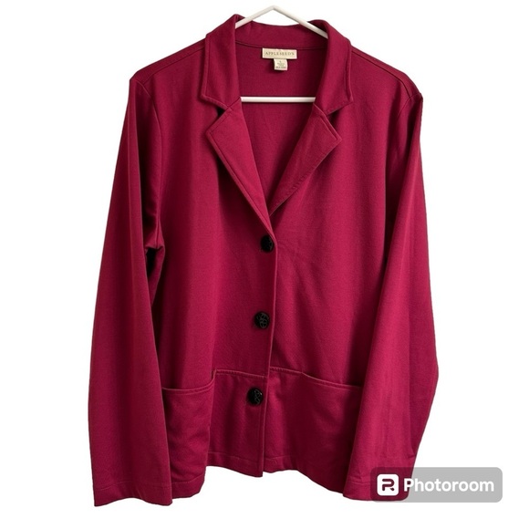Appleseed's Jackets & Blazers - Appleseed’s Women’s Lg Magenta Casual Blazer Jacket Button Front Collar Unlined